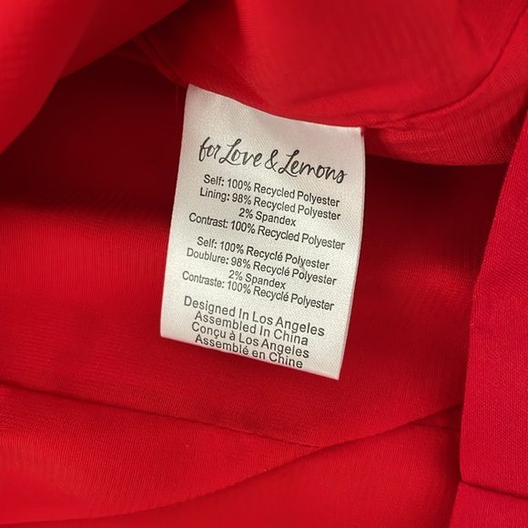 NWT | For Love and Lemons Red Alberta Mini Dress Tulle Bows Small - Picture 7 of 10